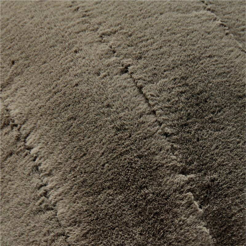 Channel Moss Green Faux Fur Throw Pillow with DownAlternative Insert