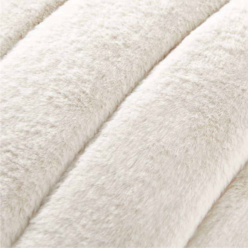 Channel Off-White Faux Fur Throw Pillow with Feather-Down Insert 18" - image 1 of 7