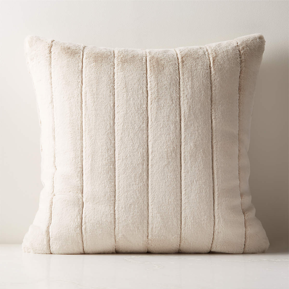 Channel Off-White Faux Fur Throw Pillow 23