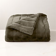Channel Oat Faux Fur Throw Blanket