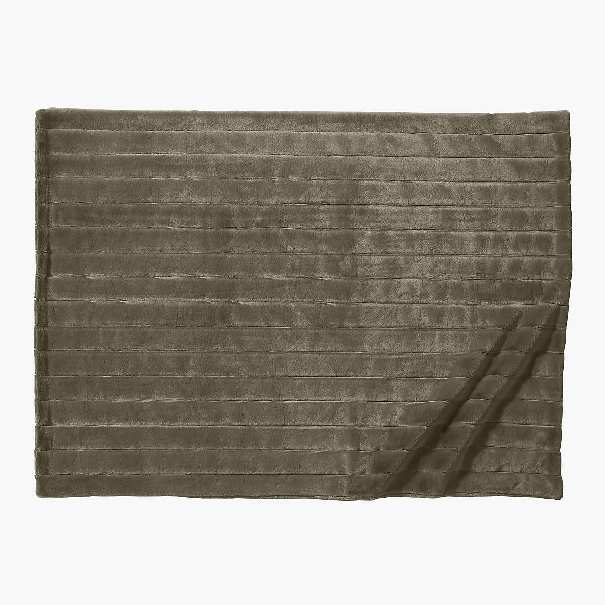 Channel Moss Green Faux Fur Throw Blanket + Reviews | CB2