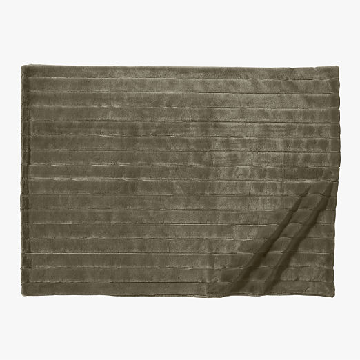 Channel Moss Green Faux Fur Throw Blanket 50"x70"