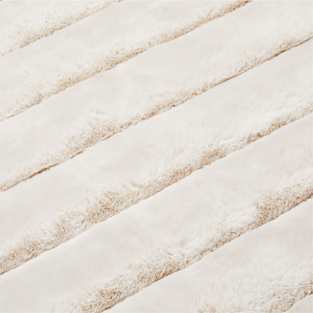 Channel Oat Faux Fur Throw Blanket + Reviews | CB2 Canada