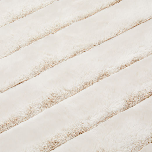 Channel Off-White Faux Fur Throw Blanket 50"x70"