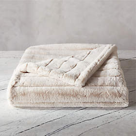 Overlook White Chunky Knit Throw Blanket + Reviews | CB2