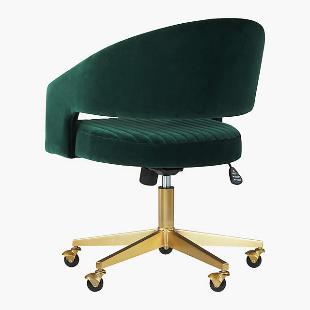 green velvet desk chair