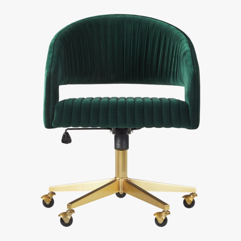 Channel Green Velvet Office Chair + Reviews CB2
