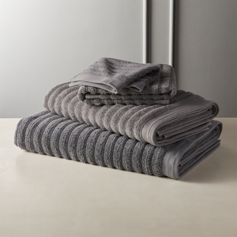 grey bath towels