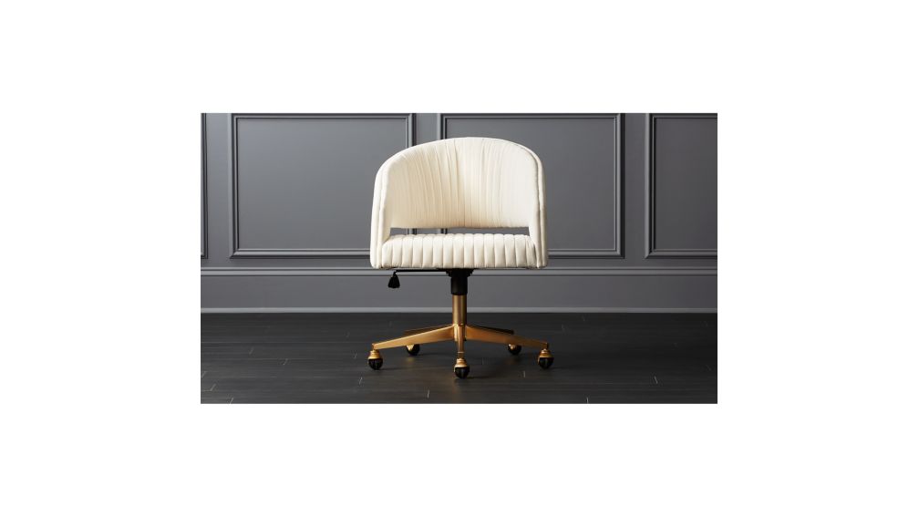 Channel Ivory Velvet Office Chair + Reviews | CB2 Canada