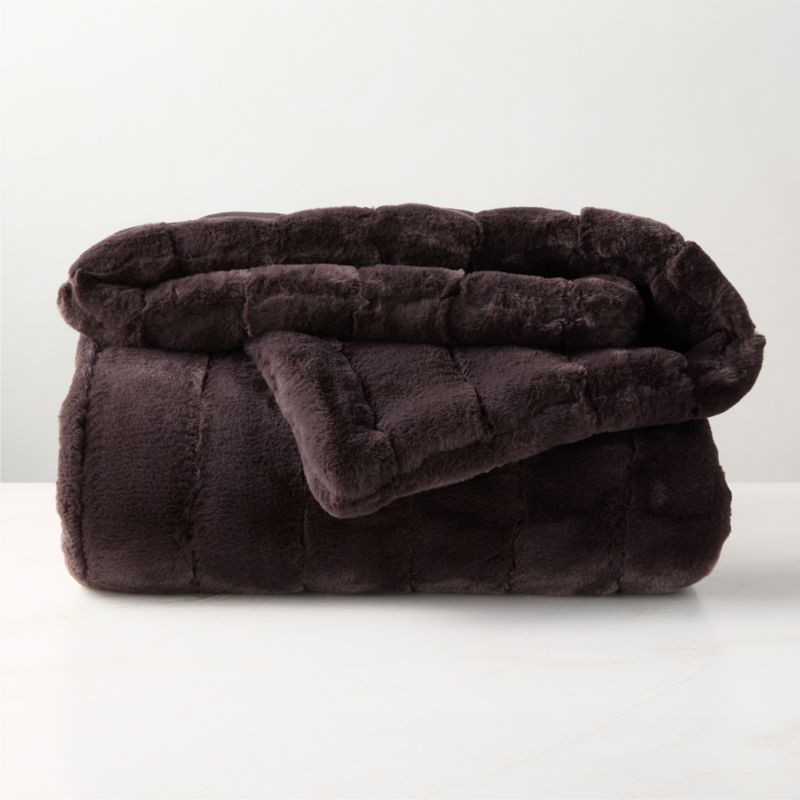 Viewing product image Channel Double-Sided Double Sided Mink Brown Faux Fur Throw Blanket 50"x70" - image 1 of 6