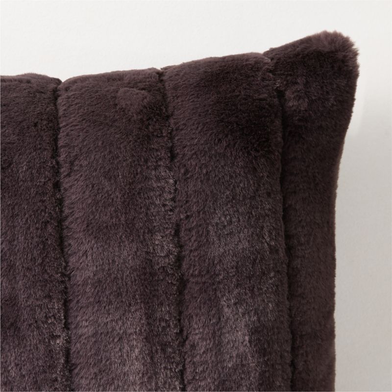 Channel Double-Sided Mink Brown Faux Fur Throw Pillow With Down-Alternative Insert 18"X18" - image 1 of 5