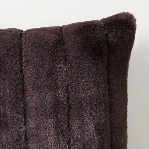 Channel Double-Sided Mink Brown Faux Fur Throw Pillow 18"x18"