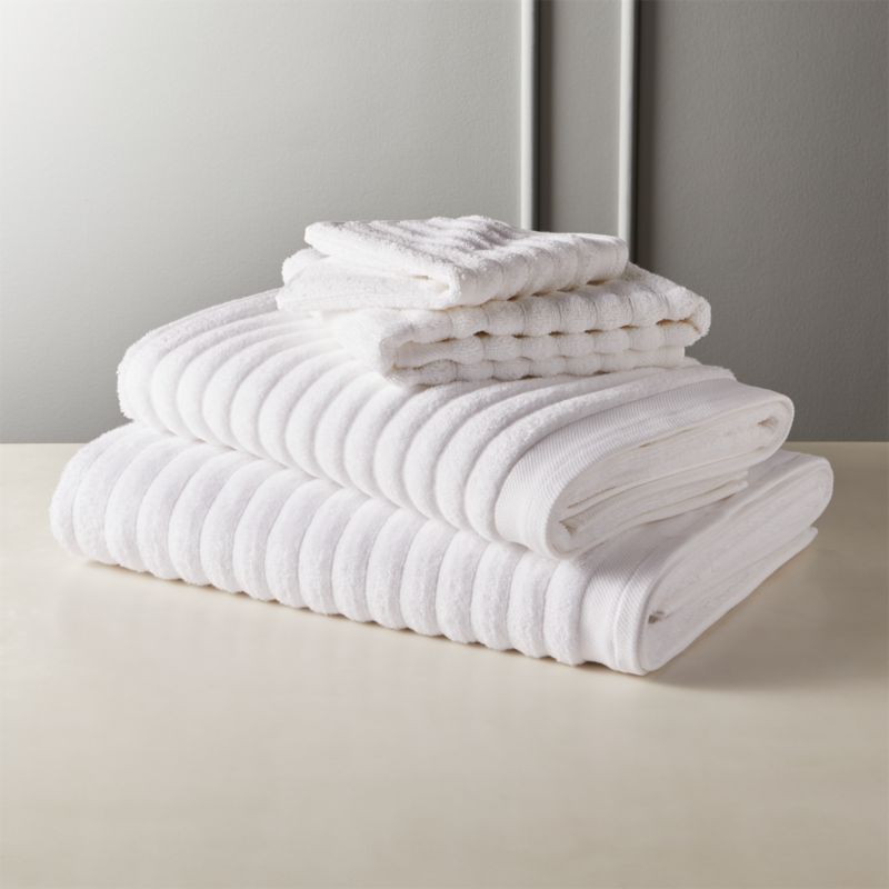 white bathroom towels