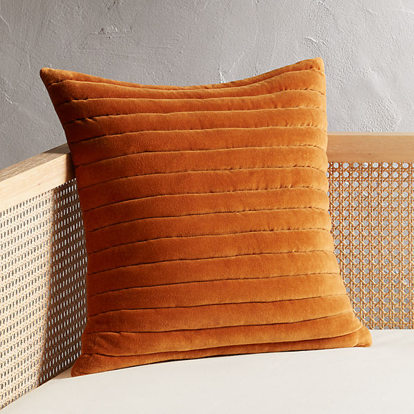 orange velvet throw pillows