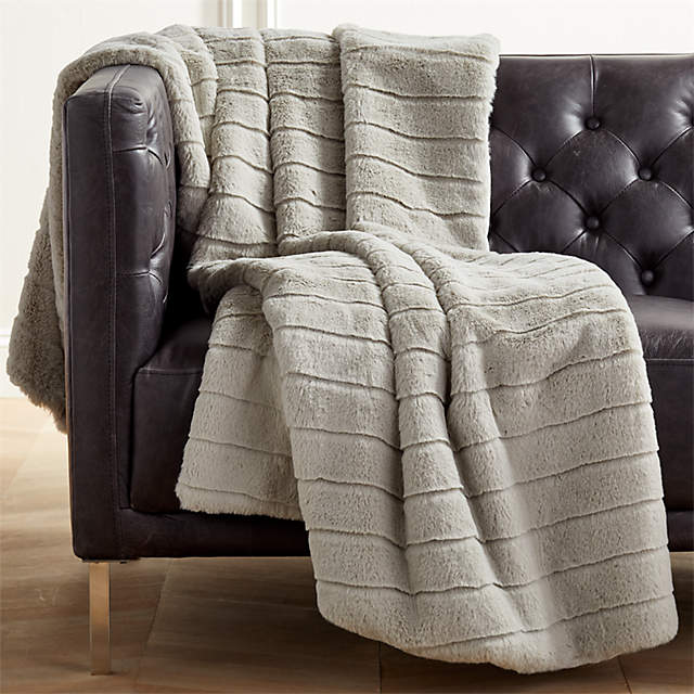 cb2 faux fur throw