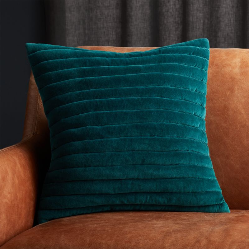 teal velvet pillow