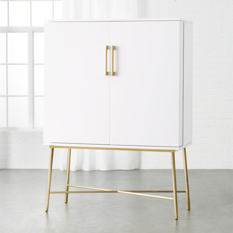 Bar Storage Cb2 Charlene White Wine Cabinet