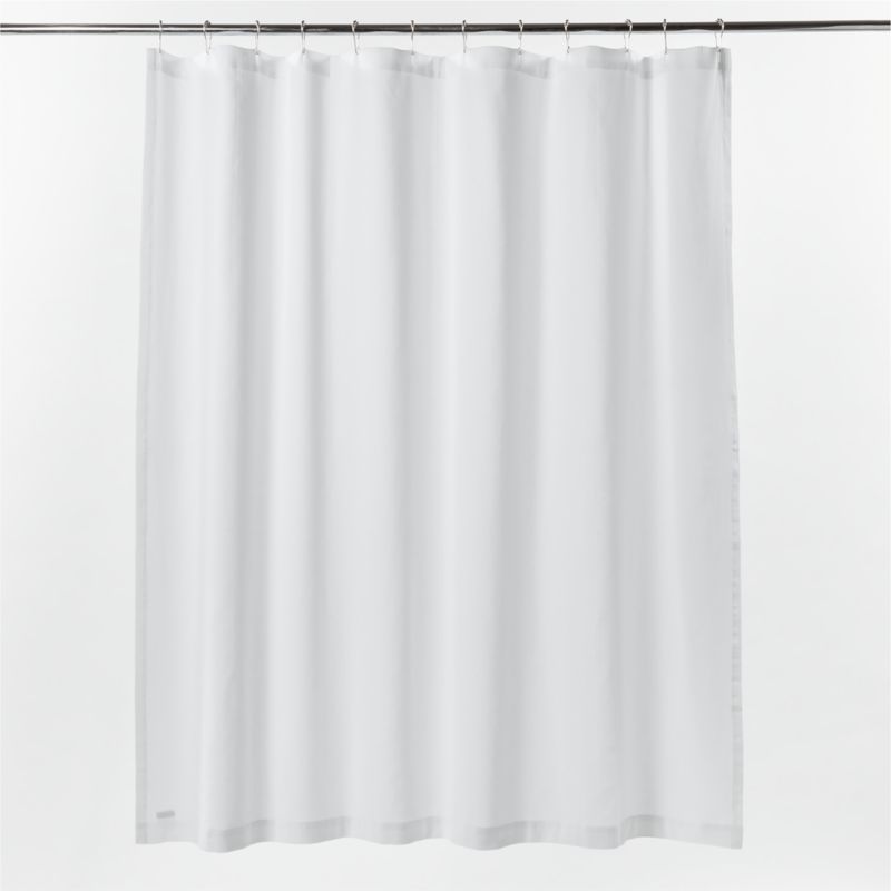 Charlotte Ribbed White Organic Shower Curtain 72