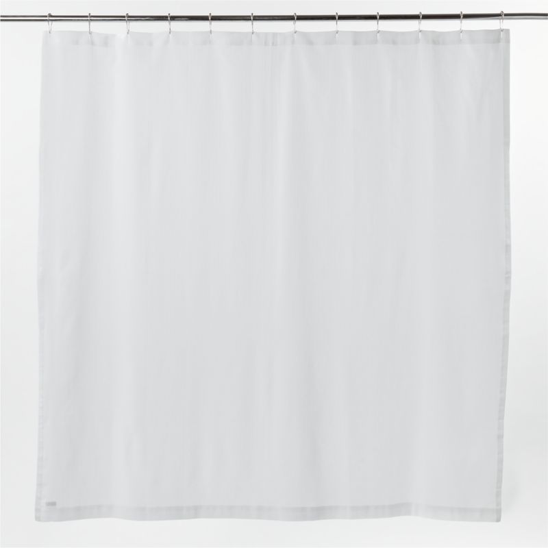 Charlotte Ribbed White Organic Shower Curtain 72 + Reviews