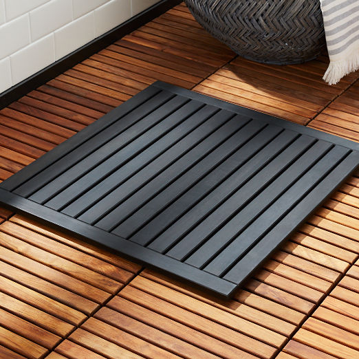 dark wood bath mat