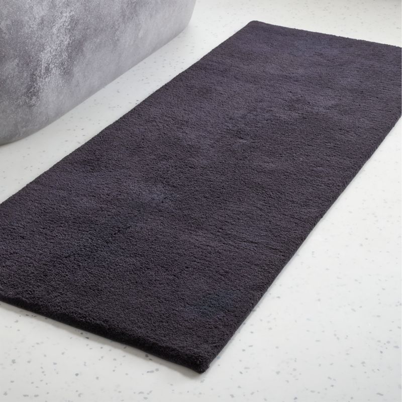 Under the Canopy GOTS Certified Organic Cotton Bath Rug, Runner 60x24,  Charcoal Gray 