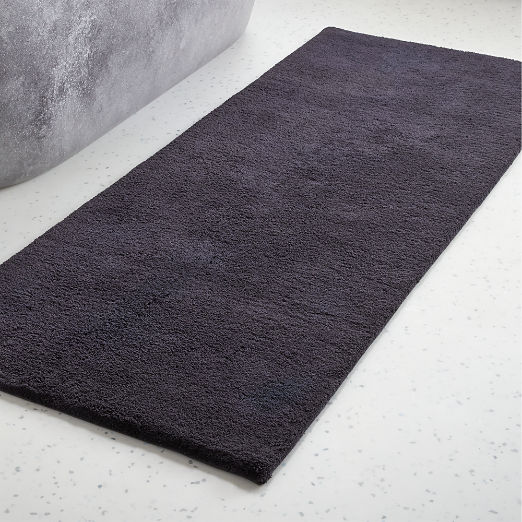 Brooks Organic Cotton Black Bath Runner Rug 24"x60"