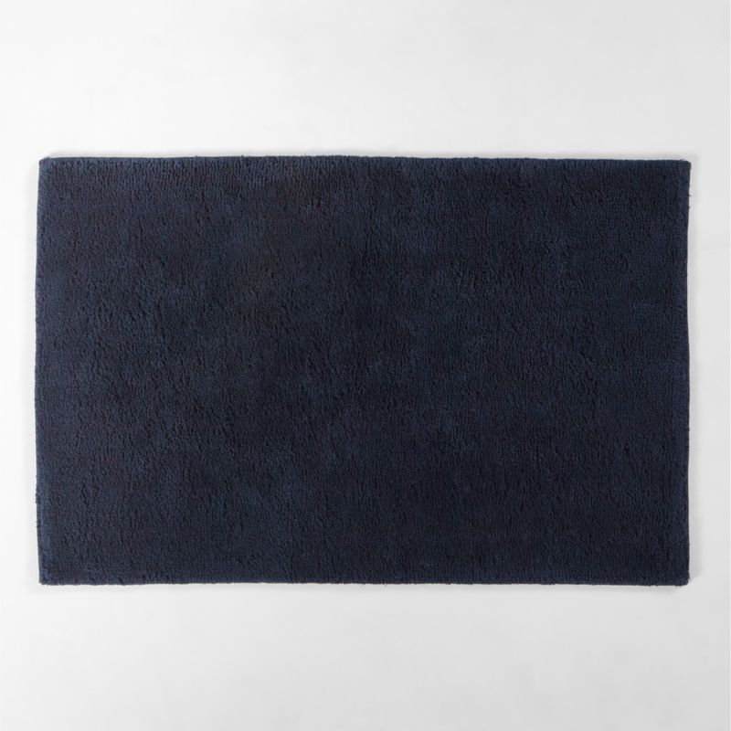 View Chase Organic Cotton Midnight Blue Bath Mat 24"x36" details