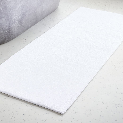 Brooks Organic Cotton White Bath Runner Rug 24"x60"