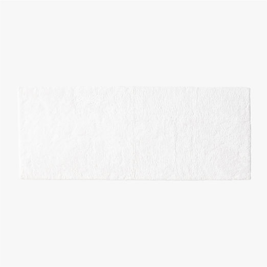 Brooks Organic Cotton White Bath Runner Rug 24"x60"