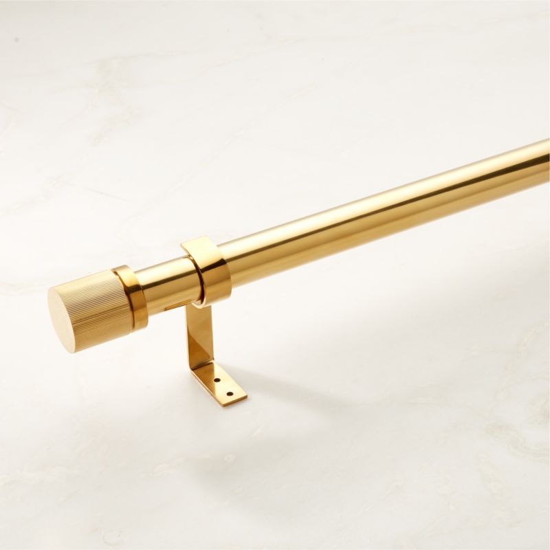 Viewing product image Chase Polished Brass Adjustable Curtain Rod 28''-48" - image 1 of 2