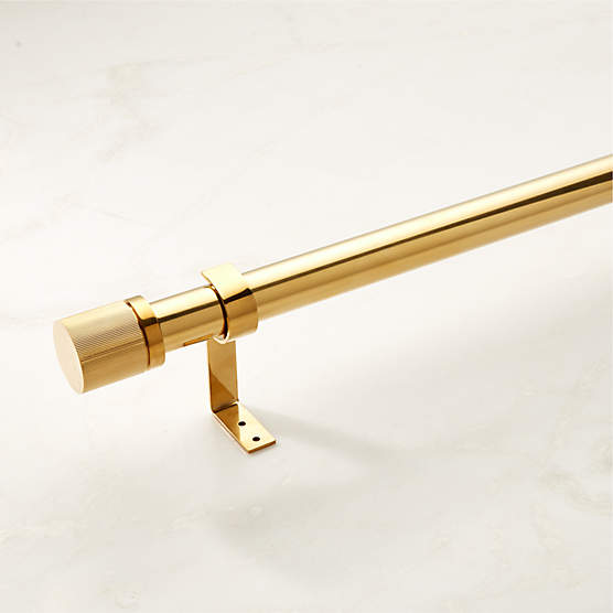 Boule Modern Black Curtain Rod with Brass Finials 28