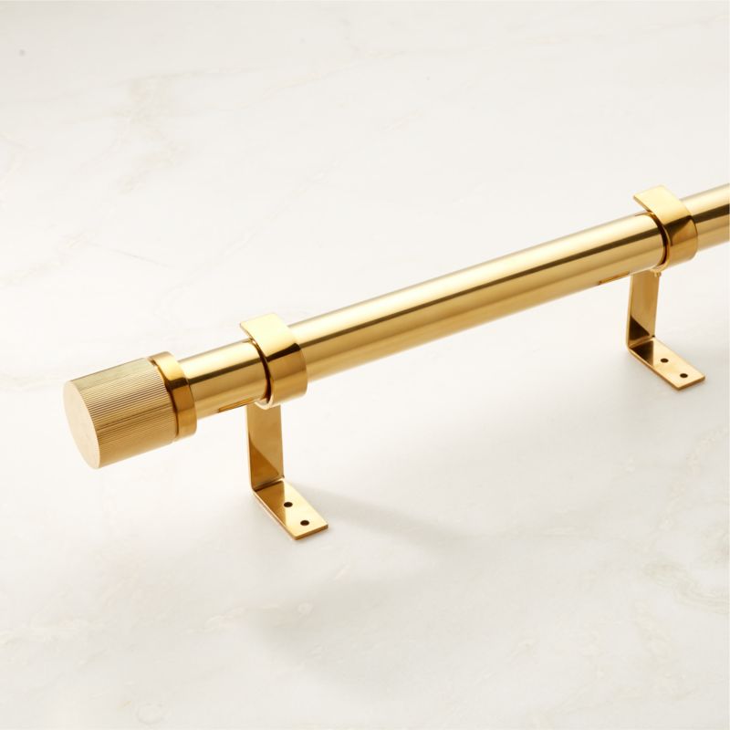 Viewing product image Chase Polished Brass Adjustable Curtain Rod 48''-88" - image 1 of 2