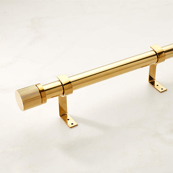 Chase Modern Polished Brass Adjustable Curtain Rod 48''-88 +
