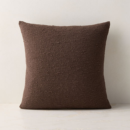 Chocolate Brown Boucle Throw Pillow 18''x18"