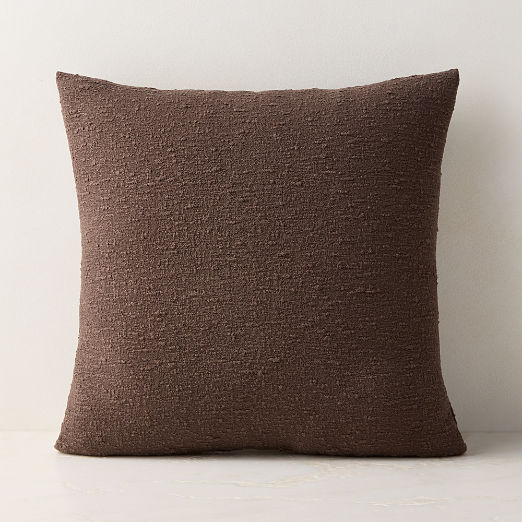Chocolate Brown Boucle Throw Pillow 20"x20"