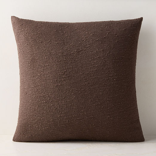 Chocolate Brown Boucle Throw Pillow With Down-Alternative Insert 23"x23"