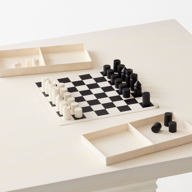 Check White Swirled Resin Game Table - image 4 of 10