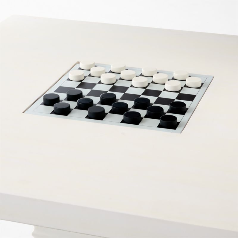 Check White Swirled Resin Game Table - image 7 of 10