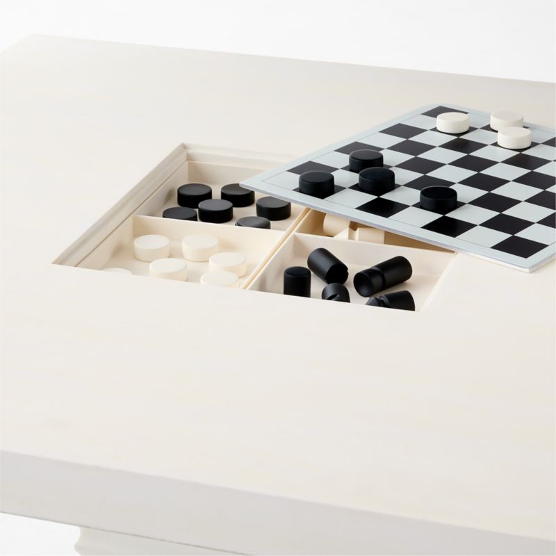 Check White Swirled Resin Game Table - image 8 of 10