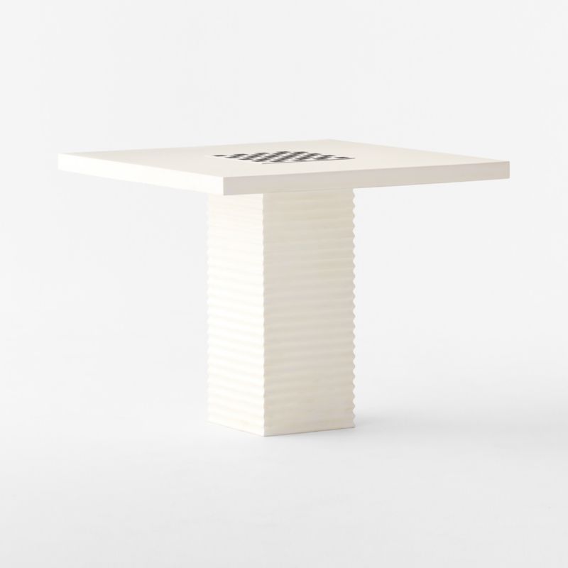 Check White Swirled Resin Game Table - image 5 of 10