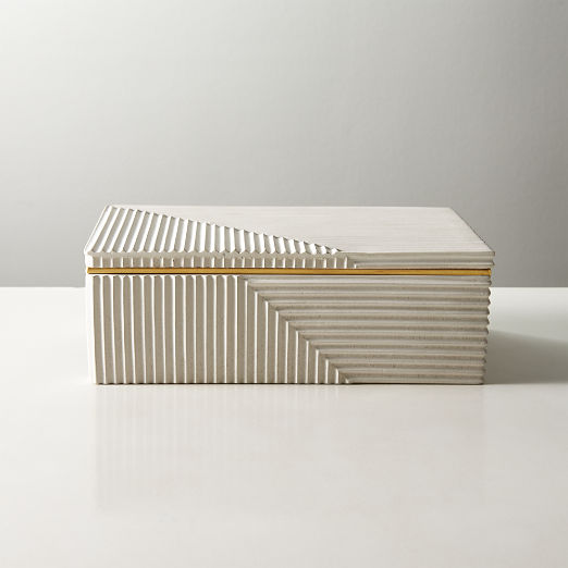 white wooden storage box with lid