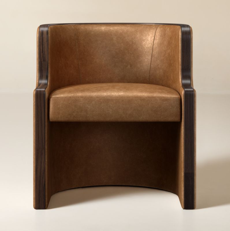 Chester Bello Saddle Leather Barrel Dining Chair - image 0 of 2