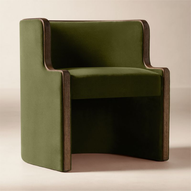 Chester Olive Green Velvet Dining Chair - image 2 of 9