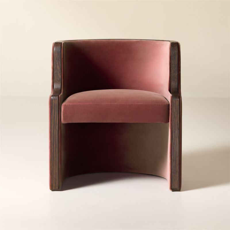 Chester Rose Velvet Barrel Dining Chair - image 0 of 6