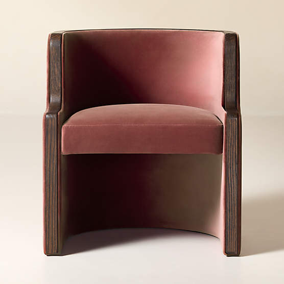Chester Rose Velvet Barrel Dining Chair Set of 4