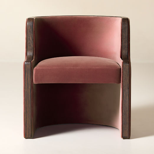 Chester Rose Velvet Barrel Dining Chair
