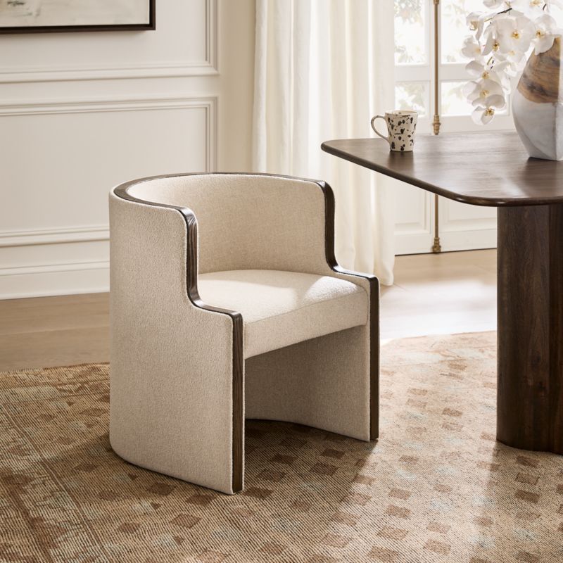 Chester Warm White Performance Linen Dining Chair - image 3 of 9