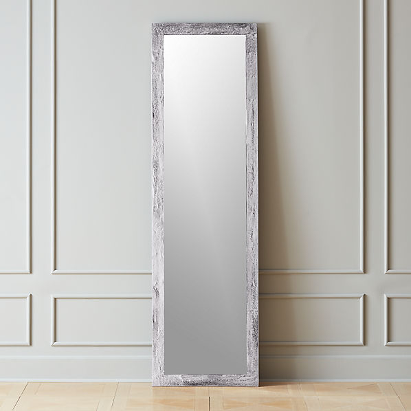 Chev Rough Cast Silver Floor Mirror Reviews Cb2