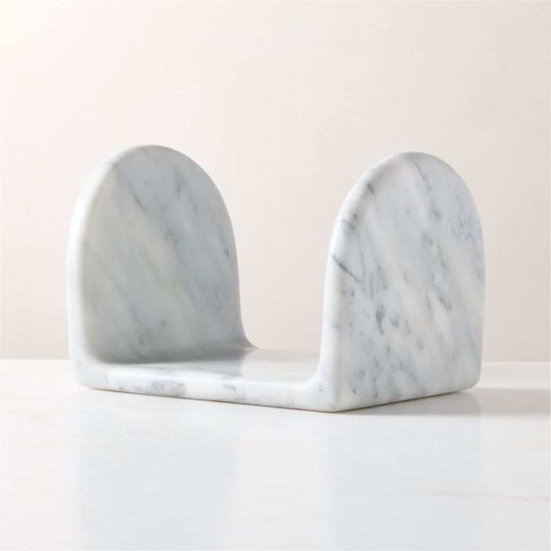 Chez White Marble Vinyl Stand - image 3 of 4
