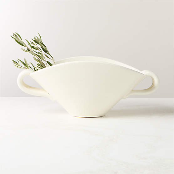 Chiara White Ceramic Vase